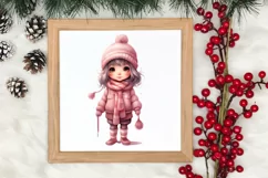 Pink Christmas Crochet Clipart, Christmas PNG Product Image 3