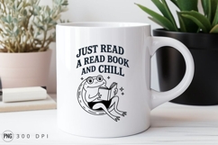 Frog Reading Book Just Read And Chill Sublimation PNG Product Image 2