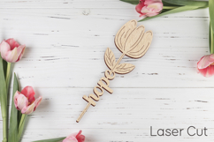 Tulip flowers with Hope sign svg, Laser engraving Product Image 1