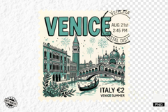 Summer Travel Postage Stamps PNG Clipart Product Image 1