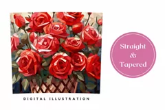 Red Roses Tumbler Wrap Design, Stained Glass Flowers Tumbler Product Image 3