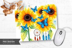 Golden Sunlit Garden Mouse Pad PNG Design Product Image 1