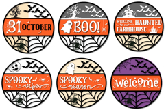 Halloween Sign SVG Bundle | Halloween Door Hanger SVG Bundle Product Image 2