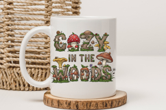 Cozy In The Woods PNG, Whimsical Mushroom Forest Sublimation Product Image 3