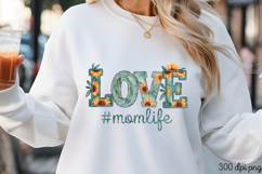 LOVE #momlife PNG, Sunflower Mom Life Sublimation Product Image 3