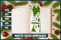 Christmas Bookmark Paper cut SVG, Layered paper cut Product Image 1
