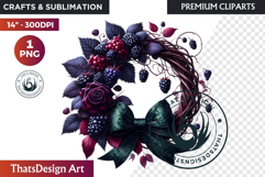 Autumn Harvest Wreath Clipart - Rustic Fall &amp; Thanksgiving Product Image 1