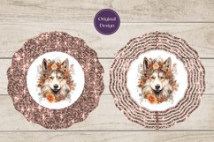 Watercolor Dog Wind Spinner Design, Dog Sublimation Design Product Image 3