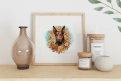 Watercolor Pinscher Dog Illustration, Dog Sublimation PNG Product Image 2