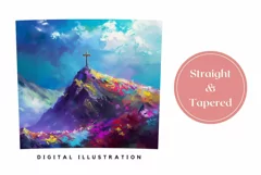 Floral Cross Tumbler Wrap, Easter Cross Tumbler Sublimation Product Image 3