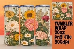 Retro Flower Pattern Tumbler Sublimation - 20oz Product Image 1