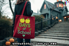 Days of School Green Apple Cute Sublimation Design Product Image 4