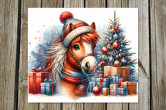 Christmas horse | 4 retro xmas Sublimation Tumbler designs Product Image 3