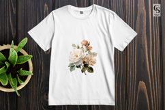 Neutral Beige Rose Watercolor Flowers PNG Product Image 2