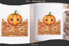 Peeking pumpkin halloween png design for T-shirts Product Image 3