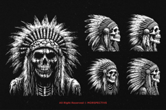 10 Bundle Dark Art Indian American Skull Skeleton Warrior Product Image 5