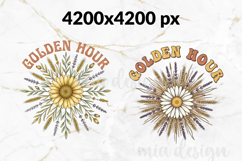 Floral Sun PNG, Golden Hour Sublimation Design Product Image 2