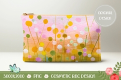 Abstract Cosmetic Bag, Floral Cosmetic Bag Template Product Image 1