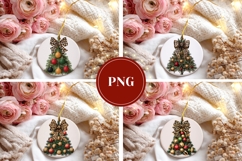 Leopard Christmas Bows Ornaments, Christmas Tree Ornament Product Image 3