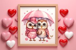 Couple Owl Valentines Day Clipart Bundle, Couple Owl Clipart Product Image 8
