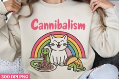 Cannibalism PNG, Funny Cat Sublimation PNG Product Image 1