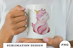 Watercolor cute unicorn sublimation png Product Image 3