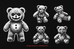 10 Bundle Dark Art Bear Doll Gothic Horror Grizzly Beast Product Image 5