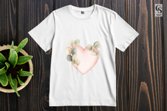 Soft Eucalyptus Heart Illustration Clipart Sublimation PNG Product Image 2
