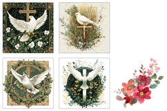Christian Square Coasters, Easter Cross Square Coasters PNG Product Image 3
