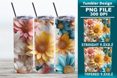 3D Flower Tumbler, 3D Floral Tumbler design Product Image 1