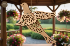 3D Hanging Dove Ornament Laser Cut | Glowforge | SVG Product Image 2