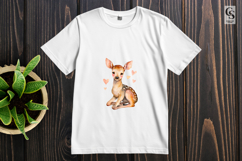 Cute Baby Deer With Hearts Clipart Sublimation PNG Product Image 2