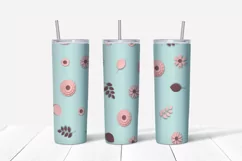 Flowers sublimation design. Skinny tumbler wrap design. Product Image 3