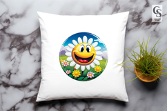 Happy Daisy Flower Faces Clipart Sublimation PNG Product Image 3