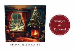 Christmas Tree Tumbler Wrap, Cozy Christmas Tumbler PNG Product Image 3