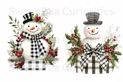 Christmas, Snowman, Ephemera, PNG, watercolor, Clipart Product Image 3
