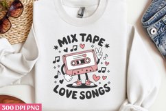 Mix tape love songs PNG,Retro Valentine PNG Product Image 3