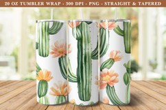 Watercolor Cactus Tumbler Wrap | 20 oz Tumbler Wrap Product Image 1