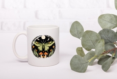 Celestial Red Moth Illustration, Night PNG Product Image 3