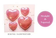 3D Pink Hearts Tumbler Wrap, Valentine's Day Tumbler PNG Product Image 3