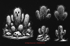 10 Bundle Dark Art Cactus Plant Southwest Desert Landscape Product Image 5