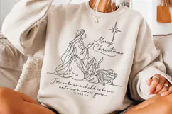 For Unto Us a Child Is Born Christmas PNG, Isaiah 9:6 Nativi Product Image 2