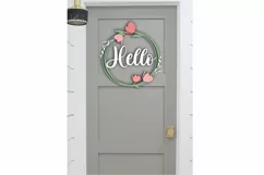 Spring door sign | Hello door hanger | Flower door sign Product Image 2