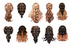 60 unique Hair clipart PNG digital download Product Image 5