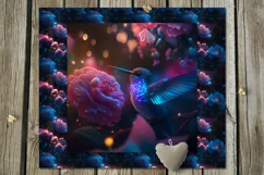 Hummingbird & flowers | Sublimation skinny tumbler designs Product Image 3