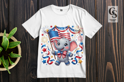 Patriotic Giraffe Hot Air Balloon Independence Day Design Product Image 3