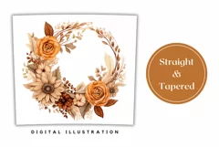 Watercolor Floral Wreath Tumbler Wrap, Wreath Sublimation Product Image 3