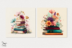 Books and flowers digital paper Product Image 3
