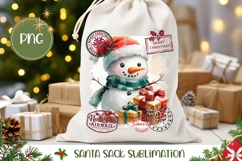 Cartoon Christmas Snowman Santa Sack Print Product Image 1