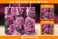 Valentine Rose Tumbler Wrap Designs, Sublimation Wrap Product Image 1